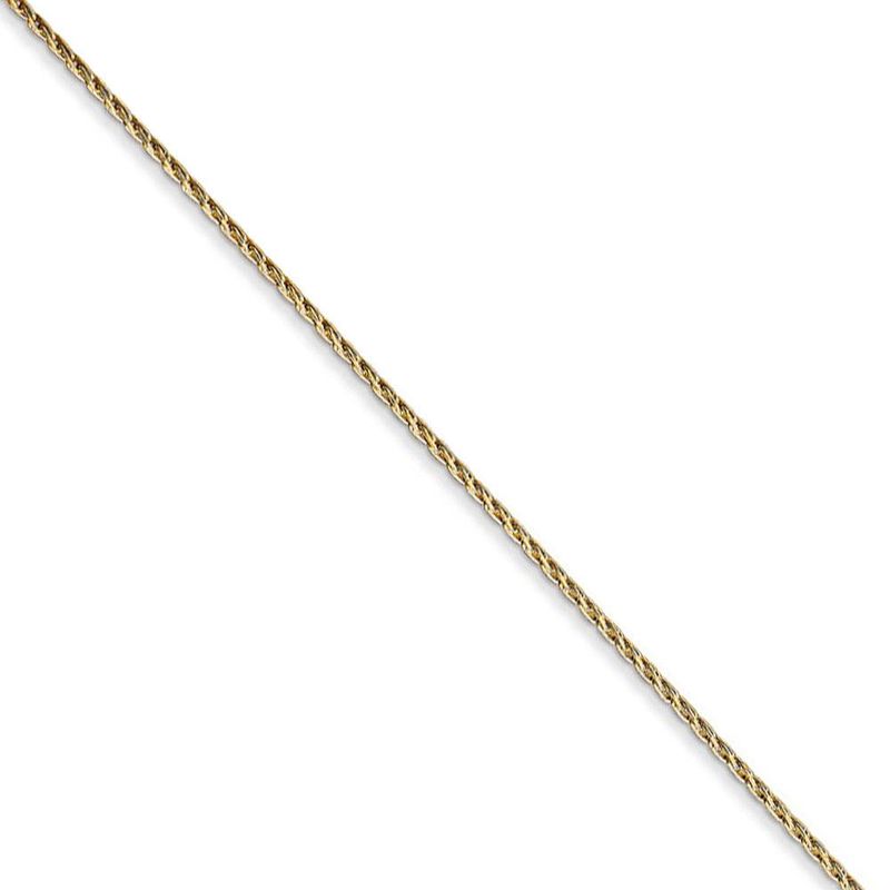 0.7mm 14k Yellow Gold Solid Parisian Wheat Chain Necklace, 20 Inch